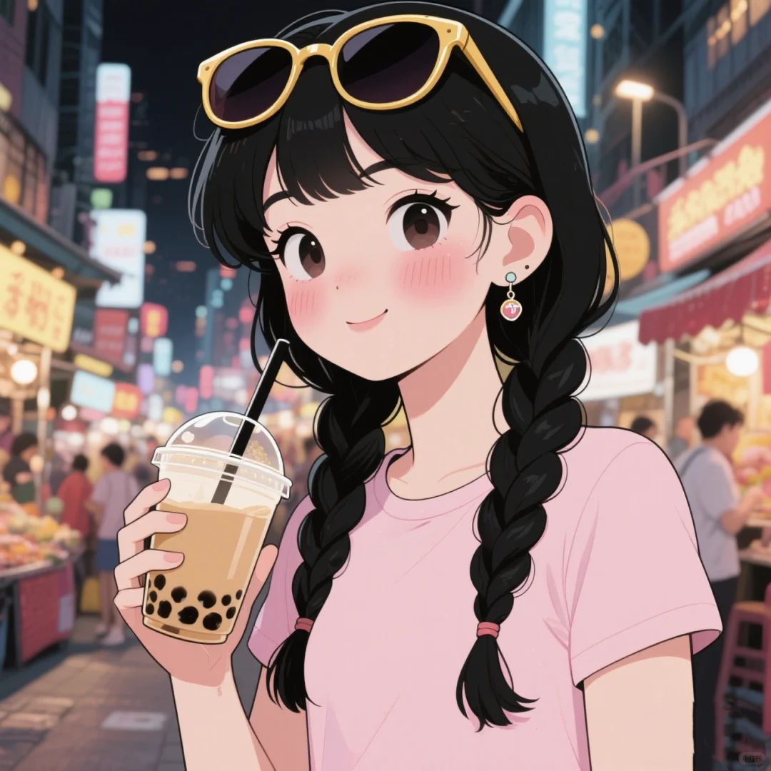 ✨夏日街拍甜妹暴击！奶茶和麻花辫我都要～