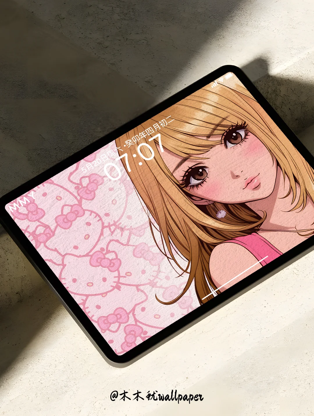 少女与kitty｜古早风壁纸