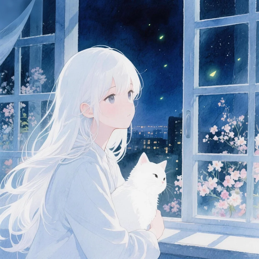 女漫｜在夏夜看萤火虫的少女🌙