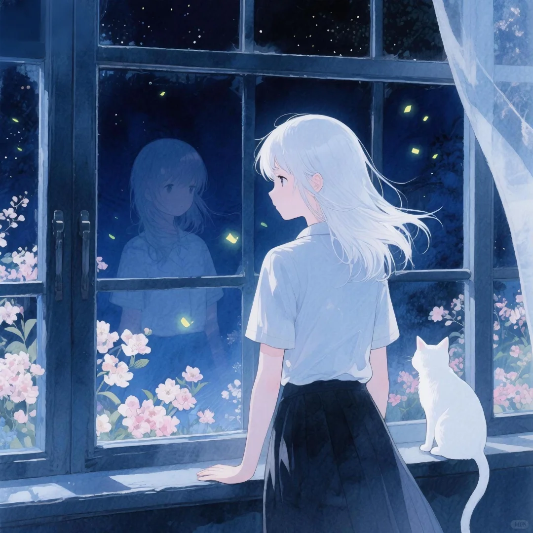 女漫｜在夏夜看萤火虫的少女🌙