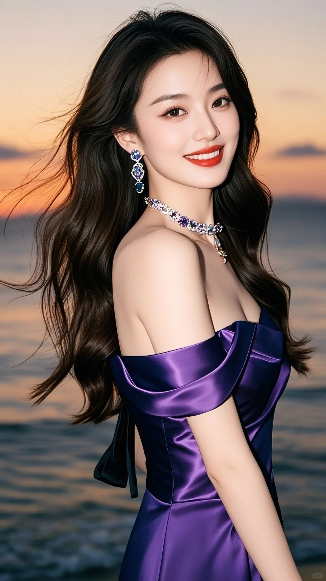 高清美女图片💫紫色礼服之美💫