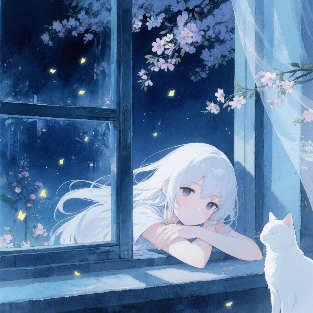 女漫｜在夏夜看萤火虫的少女🌙