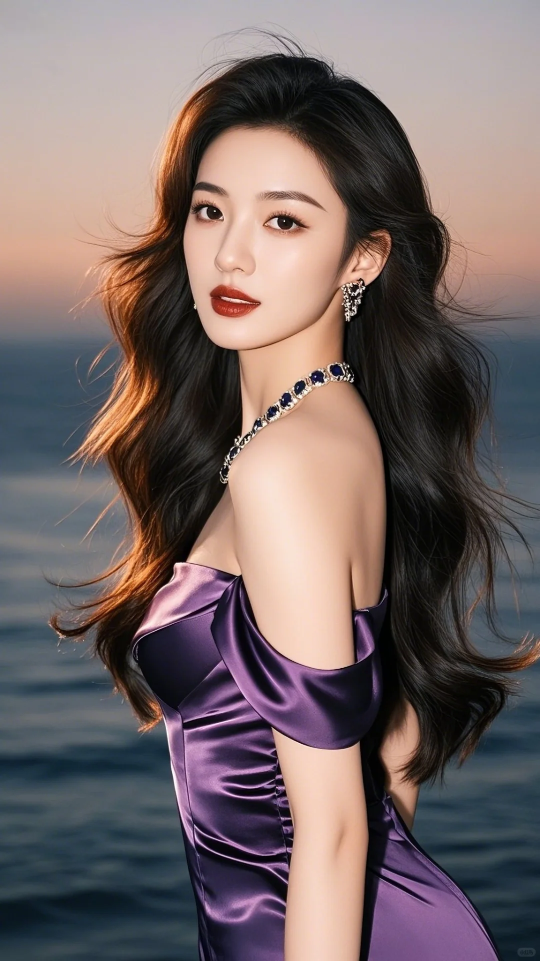高清美女图片💫紫色礼服之美💫
