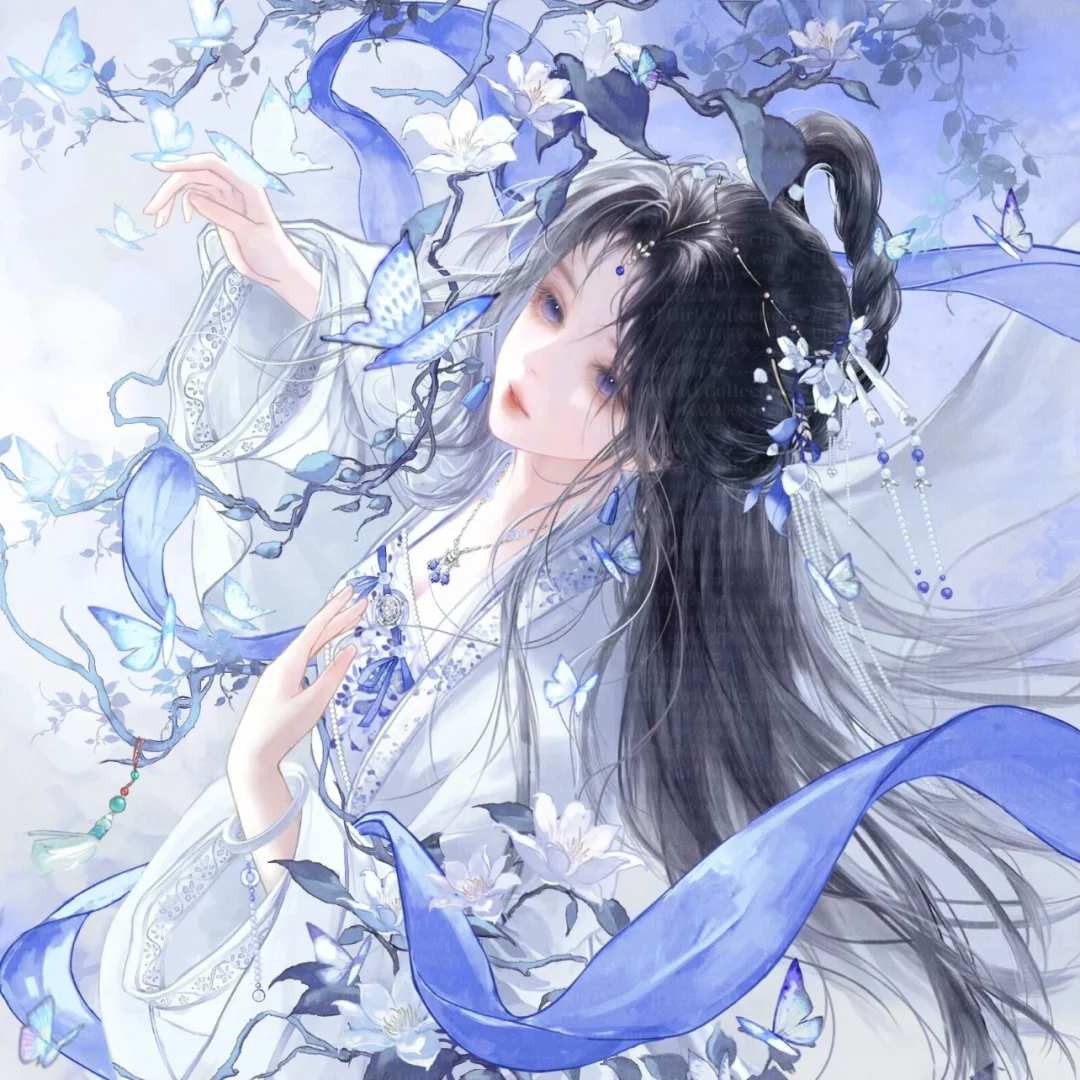 仙气飘飘！花与蝶簇拥的古风神女| 未匿诗
