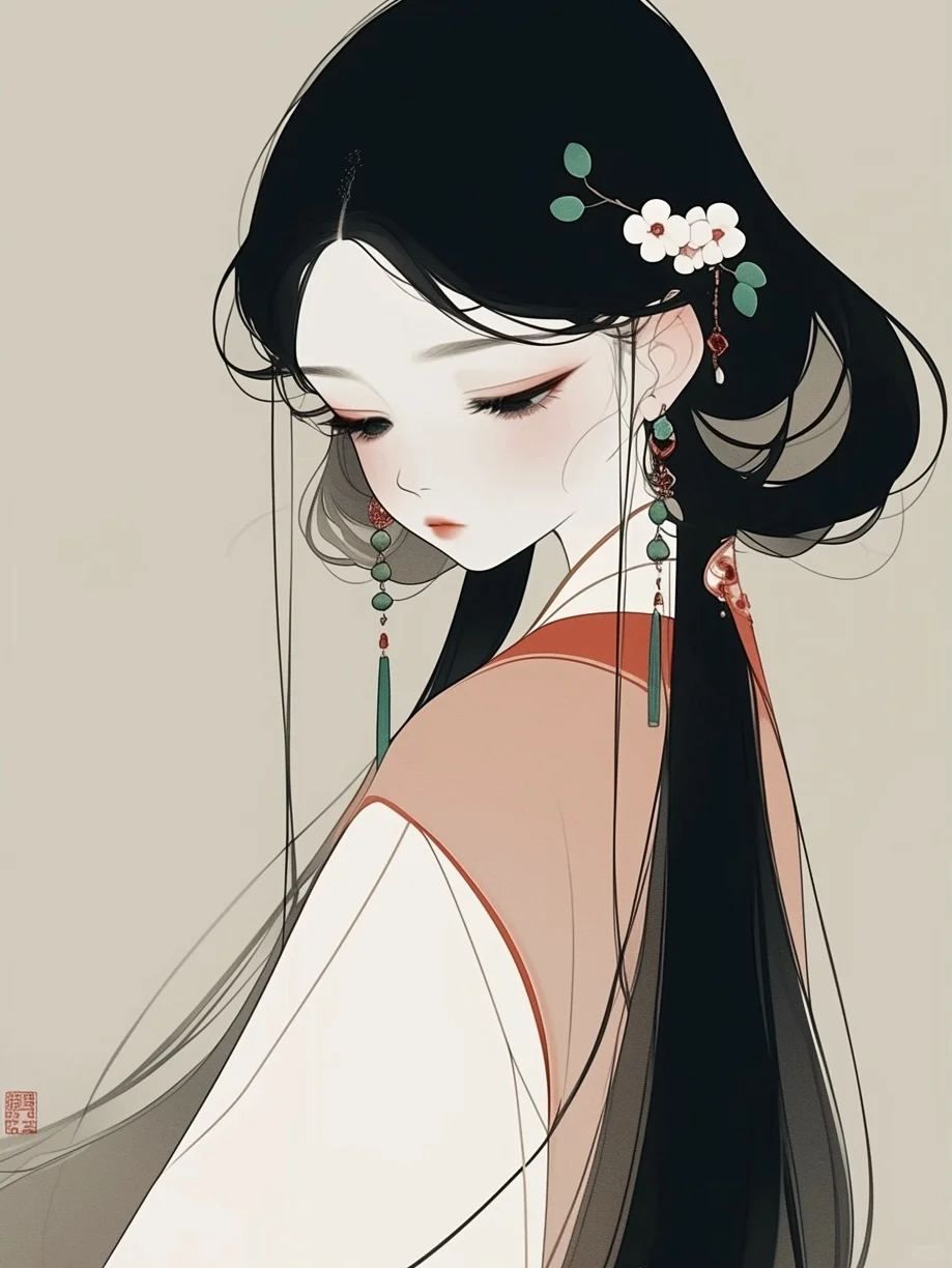 🦋【MJ咒语分享】｜国风少女