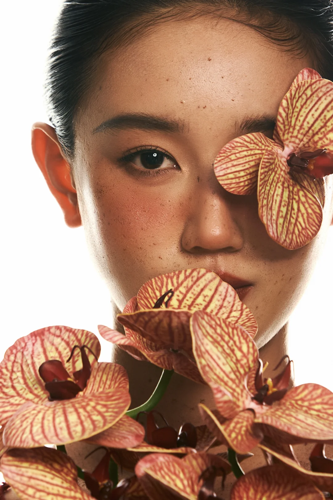 摄影师们，别让这瞬间溜走！红裙与兰花的邂逅