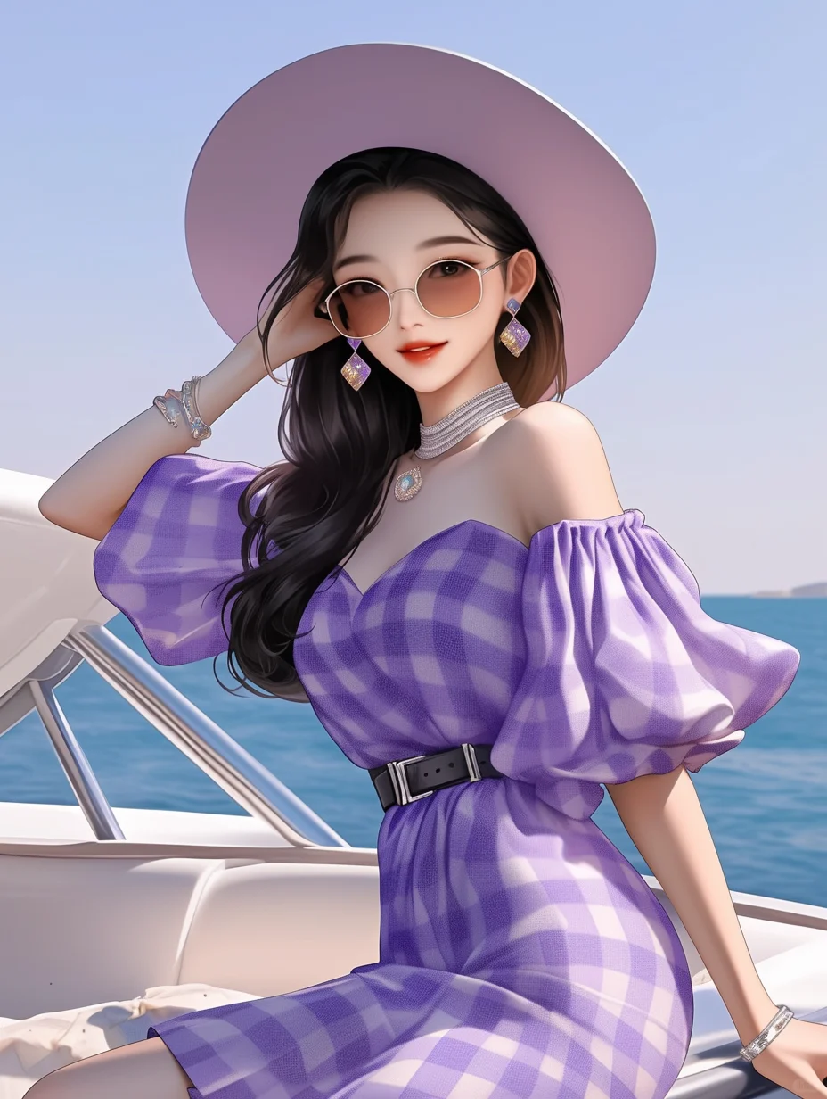 海边氛围感紫色女头，喜欢吗