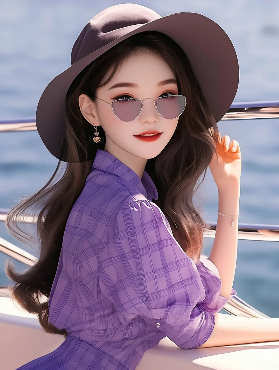海边氛围感紫色女头，喜欢吗