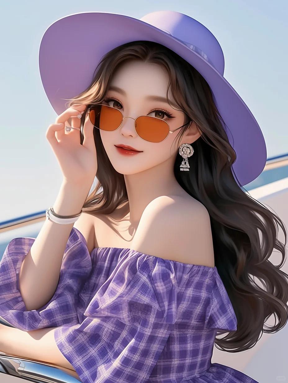 海边氛围感紫色女头，喜欢吗