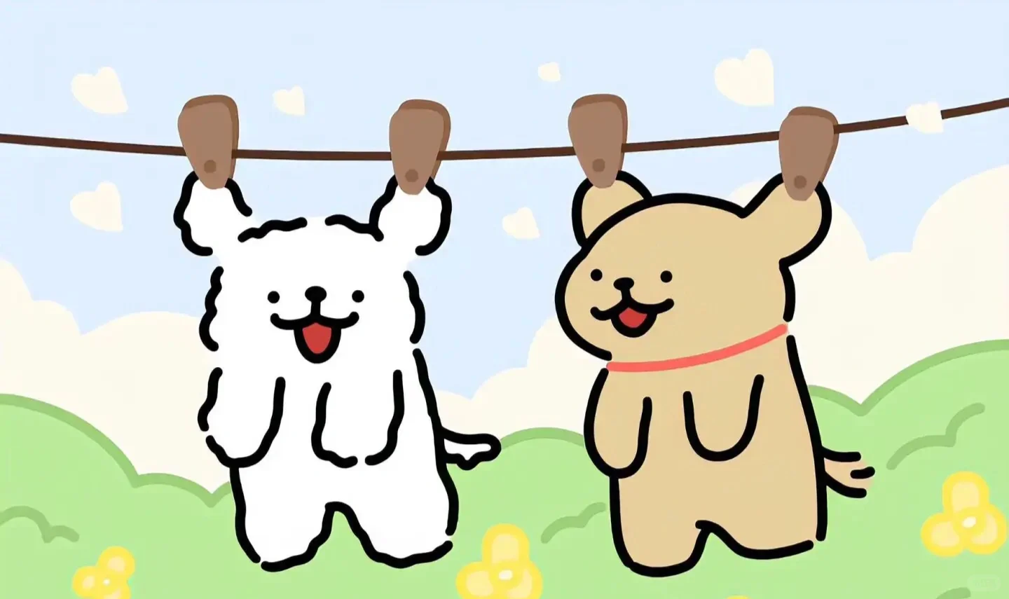 线条小狗🐶平板壁纸