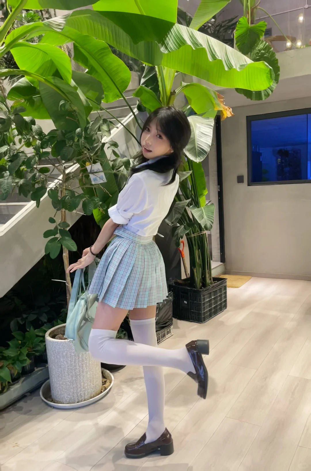 喜欢这个绿色jk制服