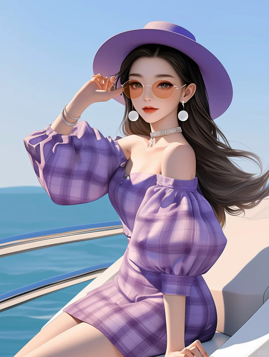海边氛围感紫色女头，喜欢吗