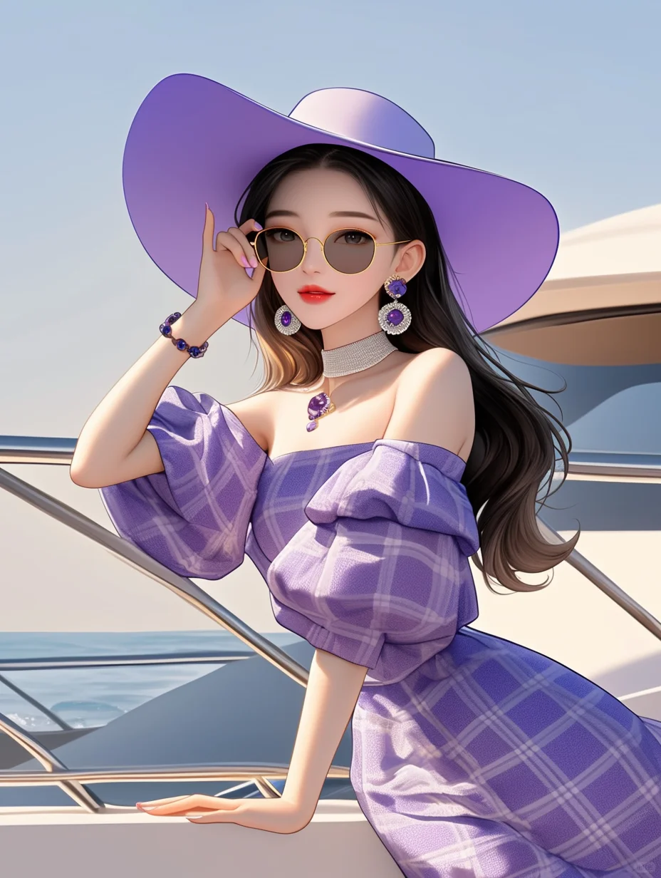 海边氛围感紫色女头，喜欢吗
