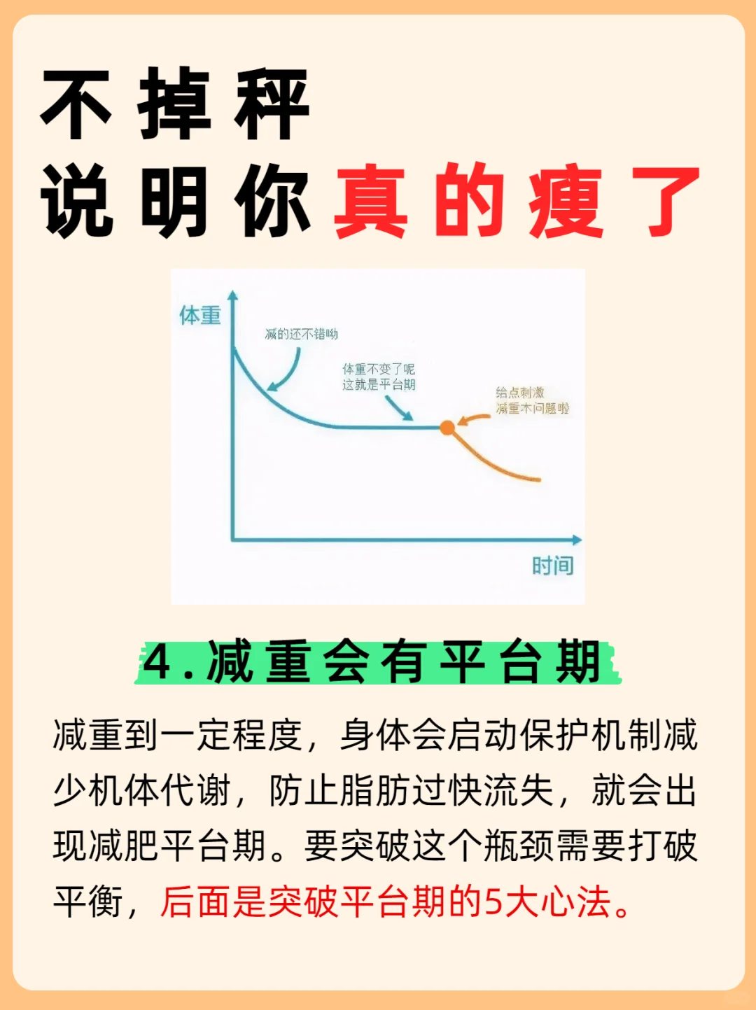 不掉秤？说明你真的瘦了！平台期很关键🎉
