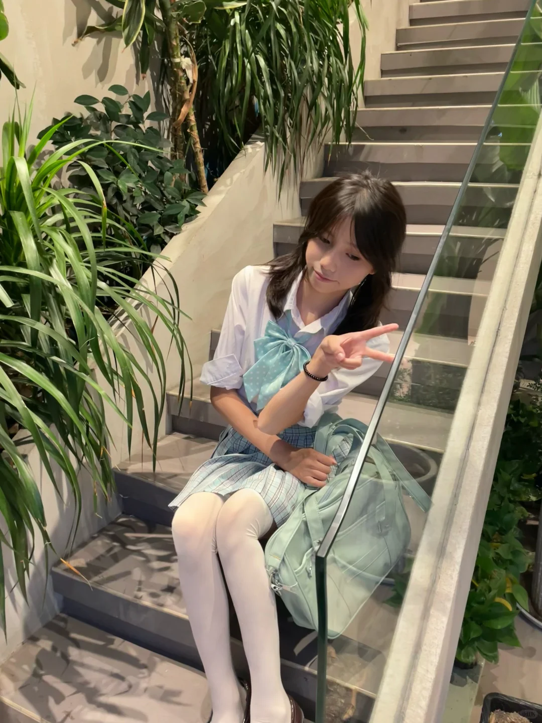 喜欢这个绿色jk制服