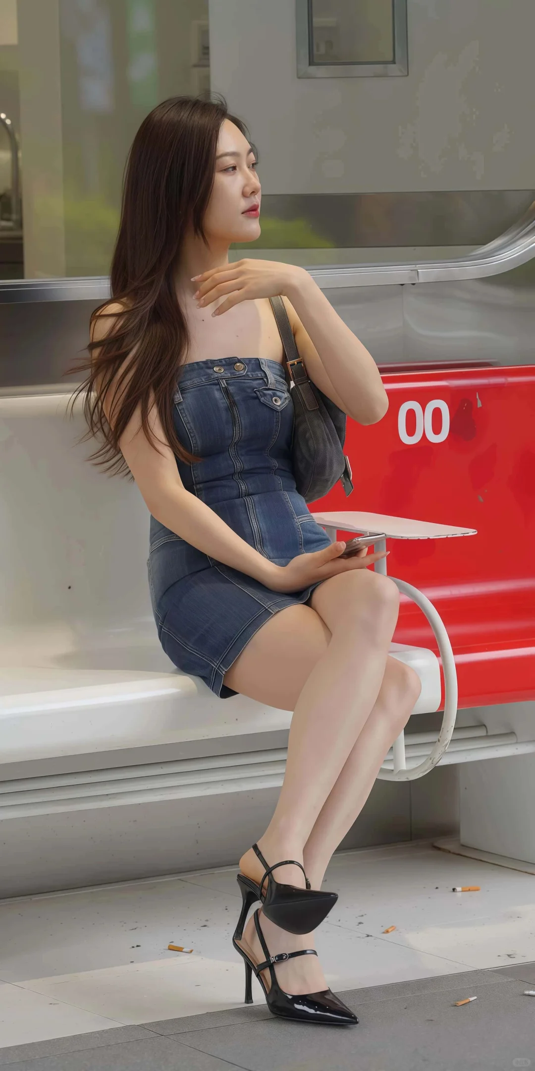 抹胸裙妇人