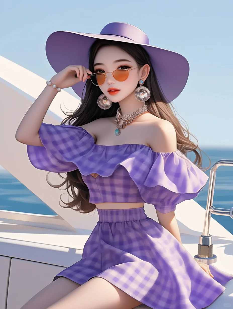 海边氛围感紫色女头，喜欢吗