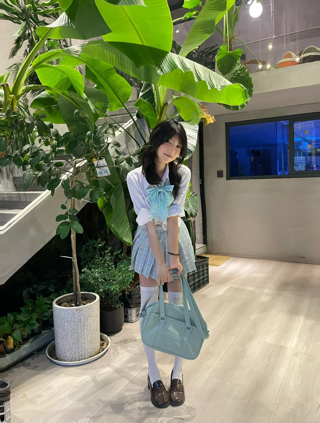 喜欢这个绿色jk制服