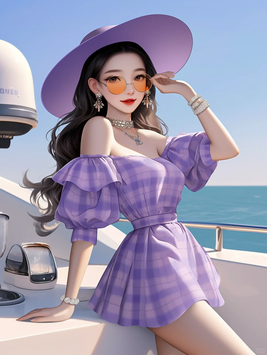 海边氛围感紫色女头，喜欢吗
