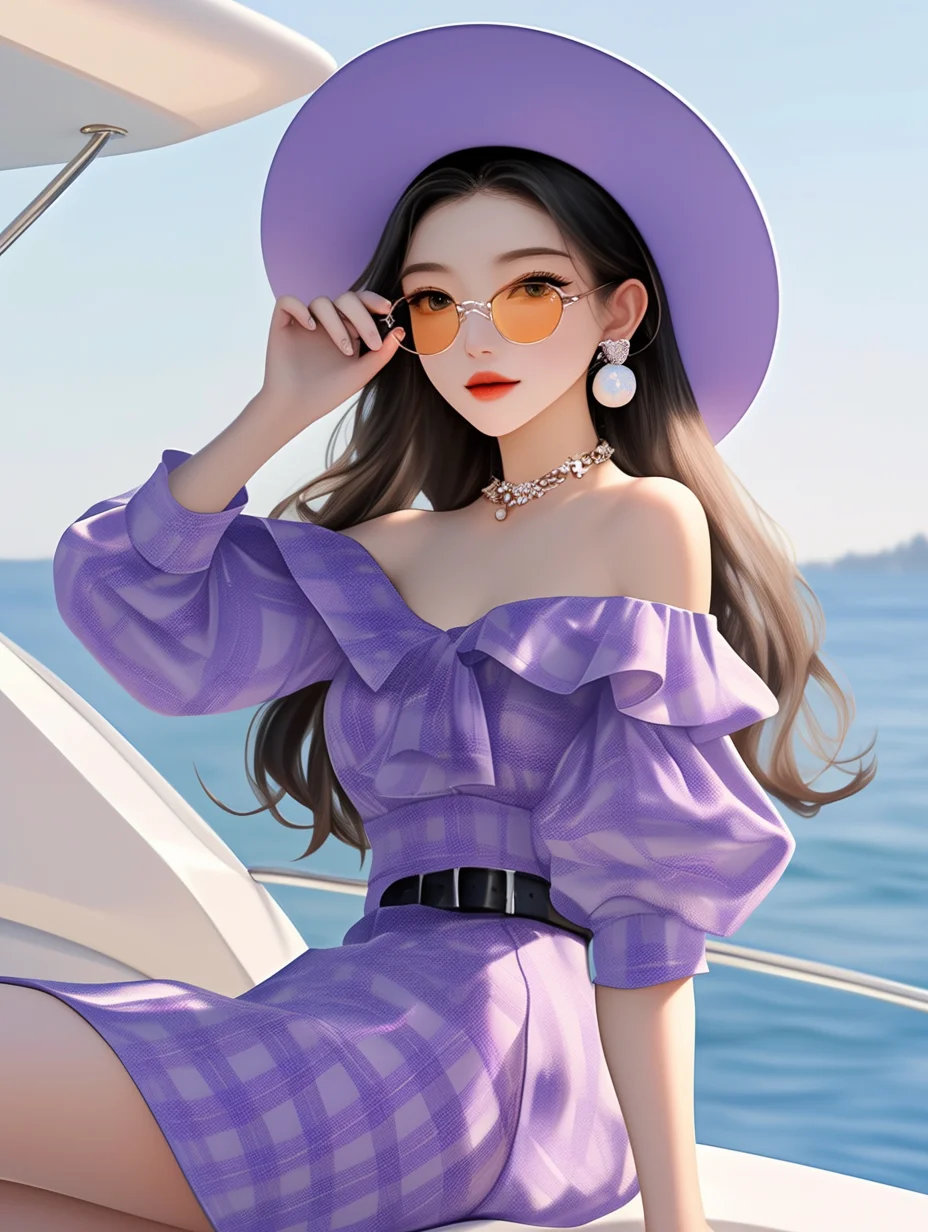 海边氛围感紫色女头，喜欢吗