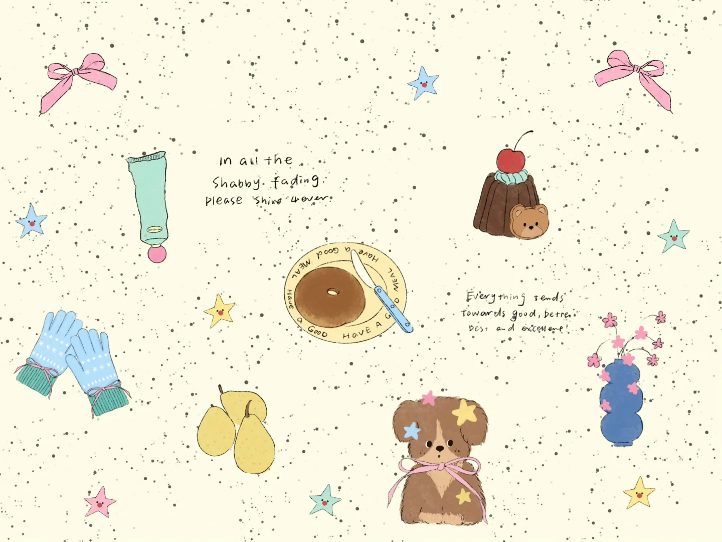复古可爱iPad平板壁纸🐻