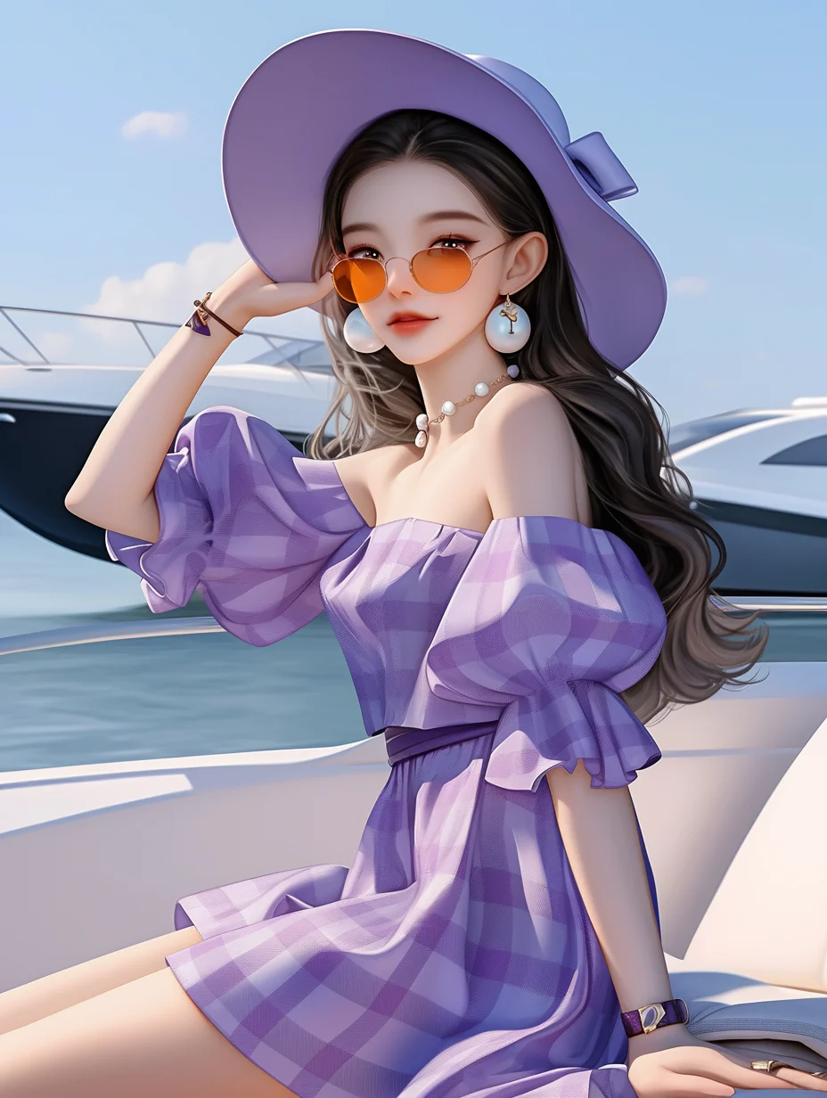 海边氛围感紫色女头，喜欢吗