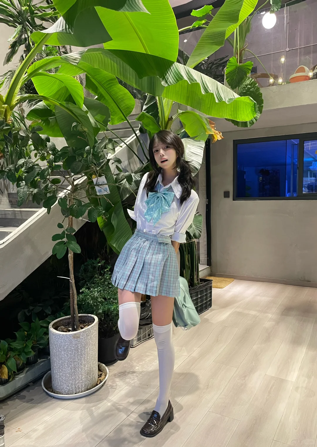 喜欢这个绿色jk制服