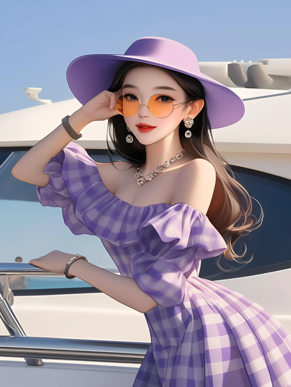 海边氛围感紫色女头，喜欢吗