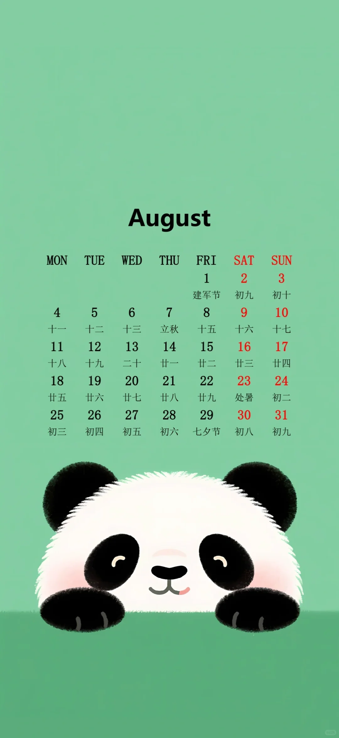 八月日历壁纸～