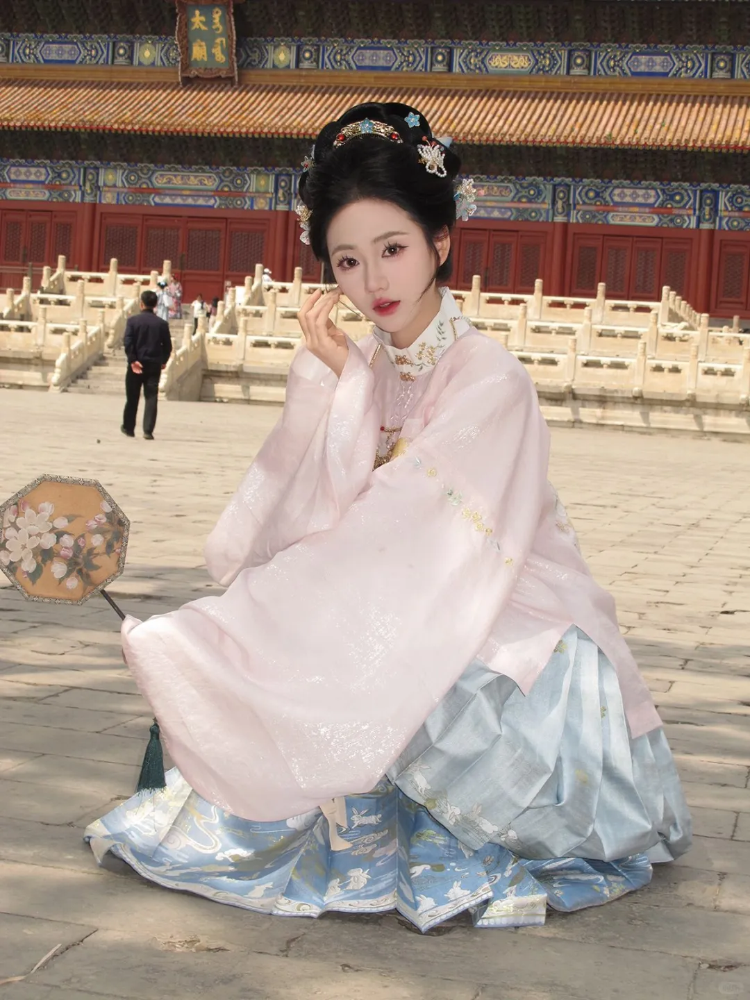 在北京拍的粉色明制贵女也太出片了吧~