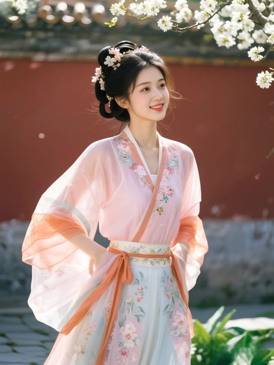 🌸【红墙汉服甜妹写真「春日小团宠」】✨