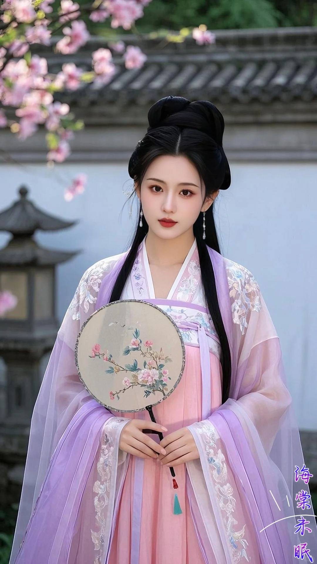 粉色系古风美人簪花🌺（16）