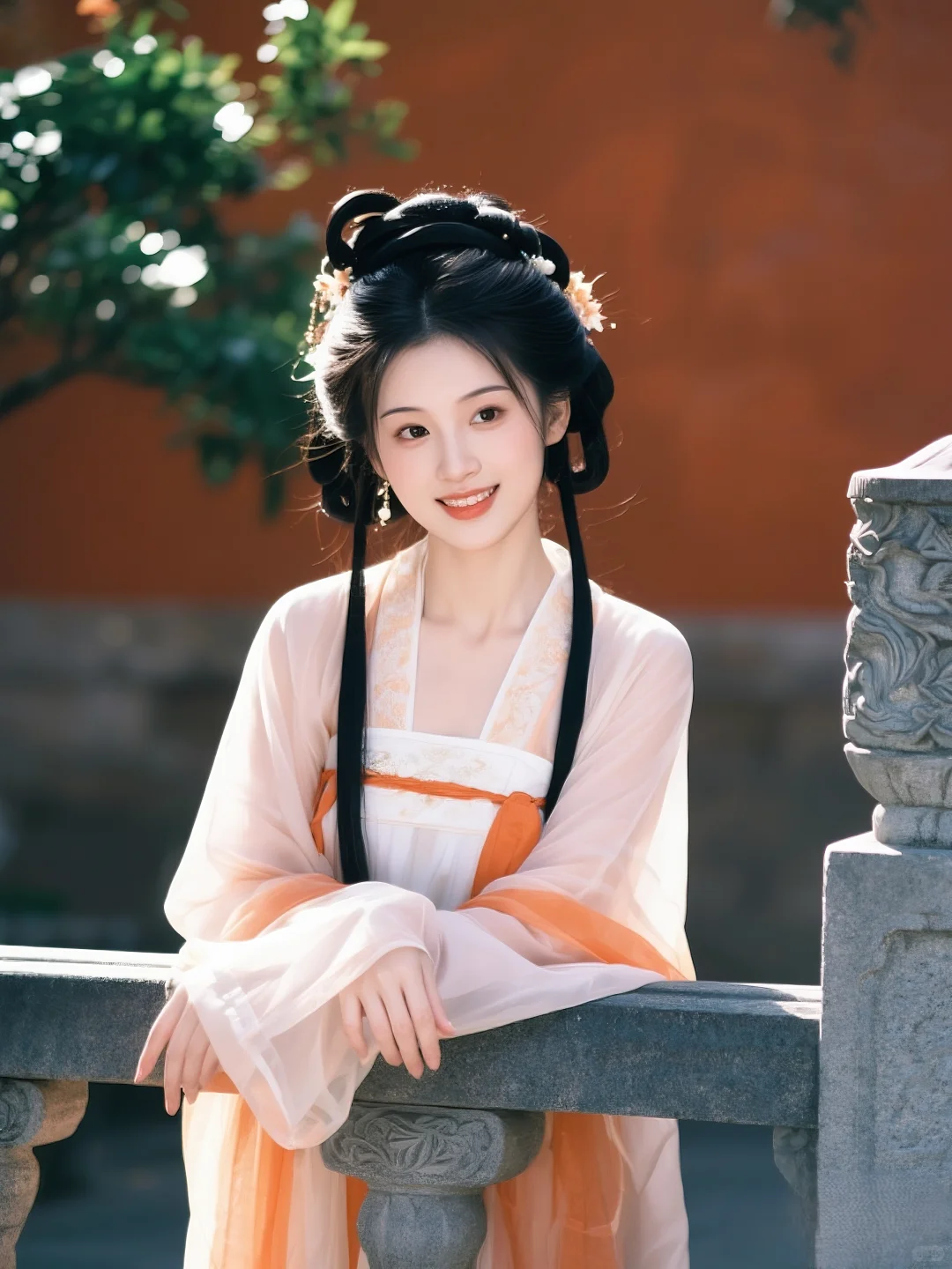 🌸【红墙汉服甜妹写真「春日小团宠」】✨