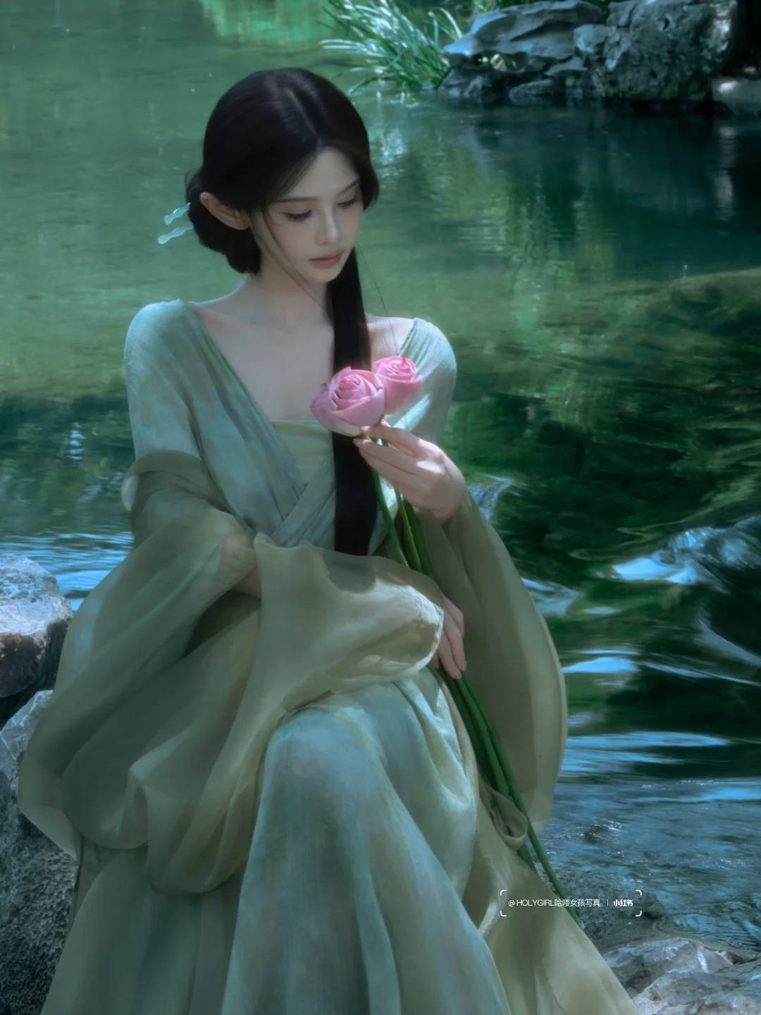 清冷感荷花写真｜“人闲花影，一梦江南”