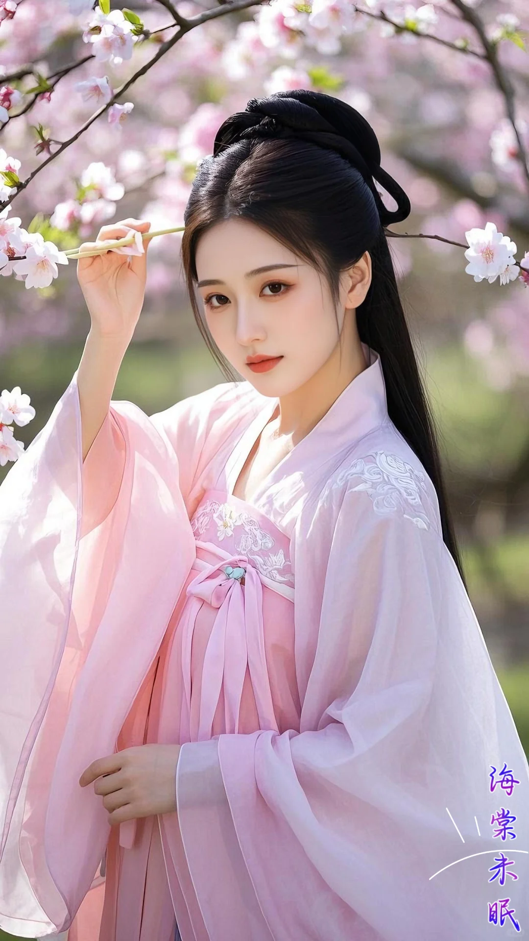 粉色系古风美人簪花🌺（16）