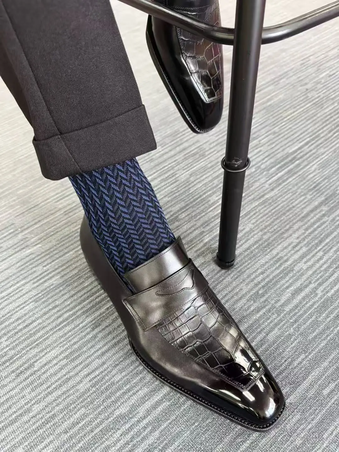 👔及膝麦穗纹丝光棉袜太顶了