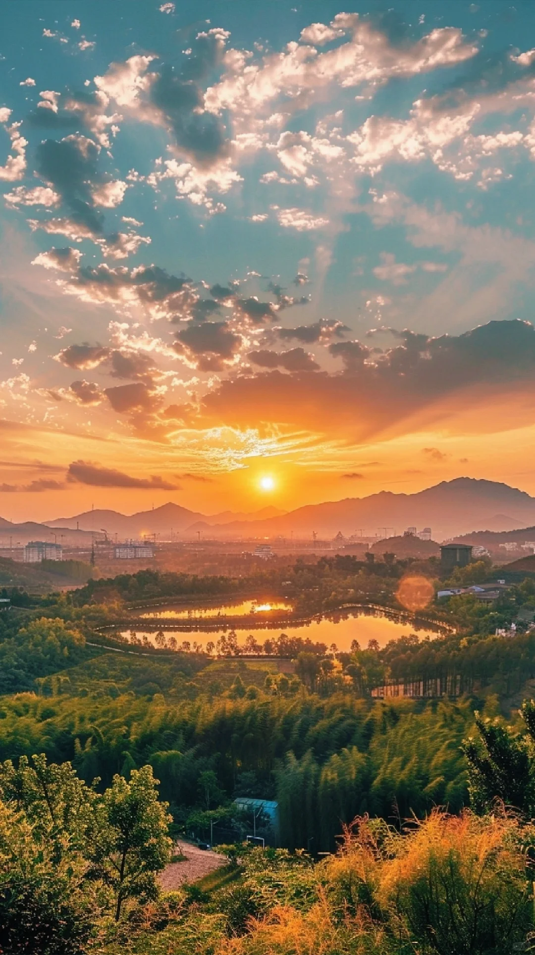 晨曦初现，日出的光芒温柔地洒满大地。