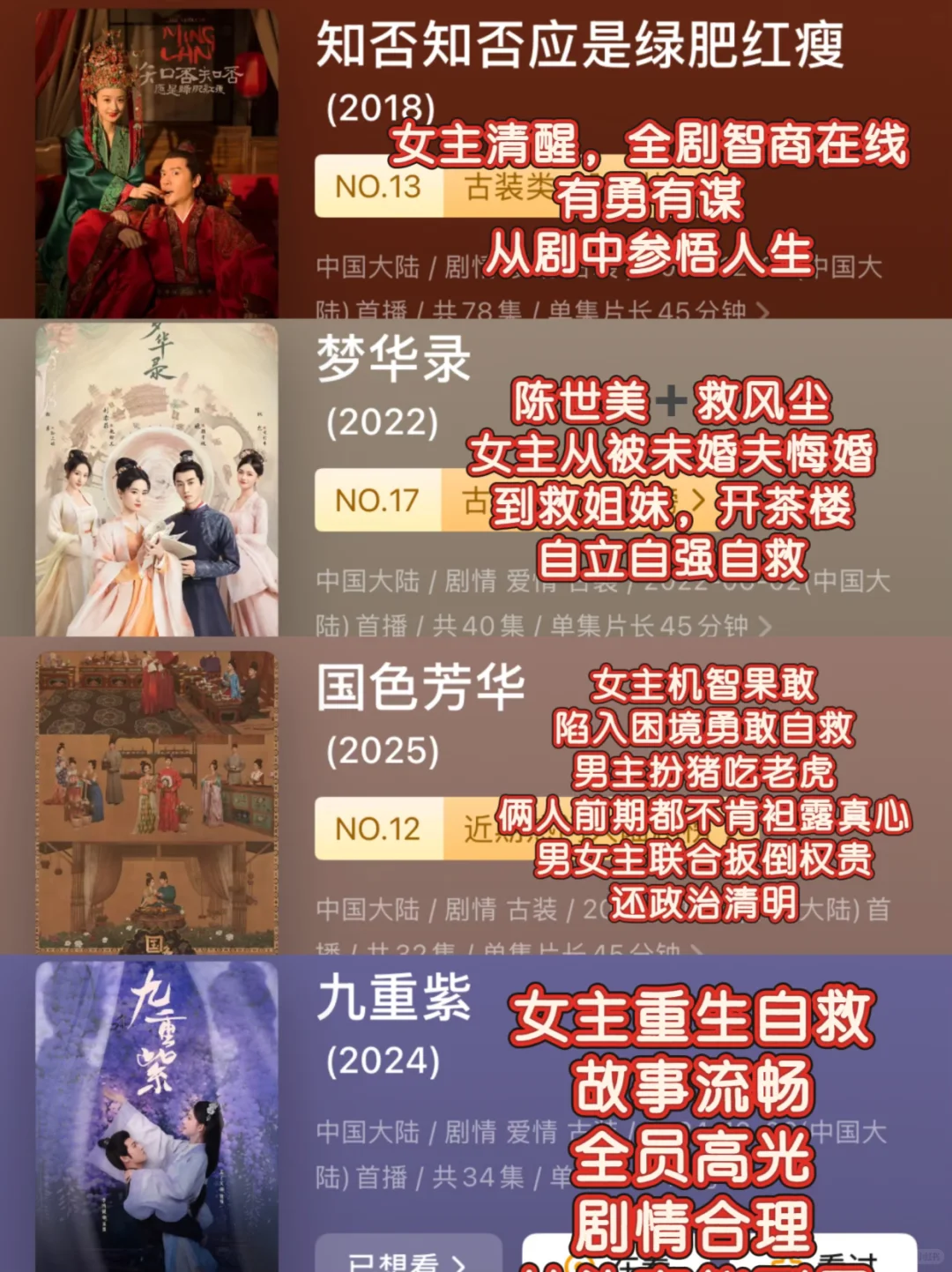 大女主 古装女强剧