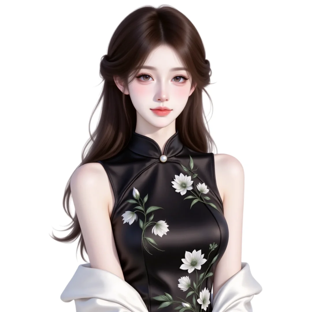 黑色旗袍少女头