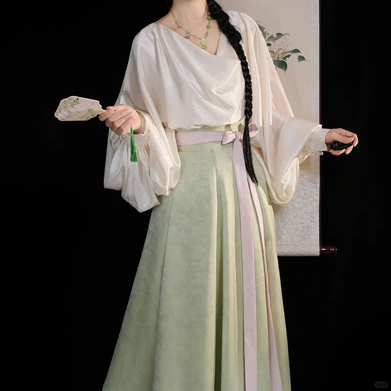 鹿鸣溪原创汉服唐风古装女十破裙日常通勤古