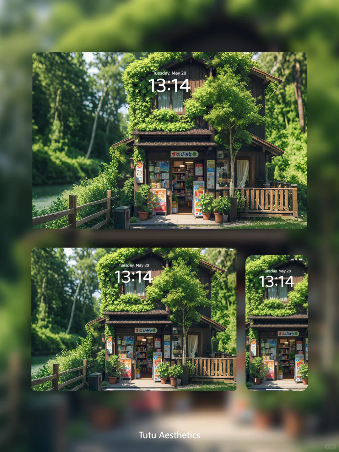 🌿 藏在绿植里的「治愈小店」壁纸