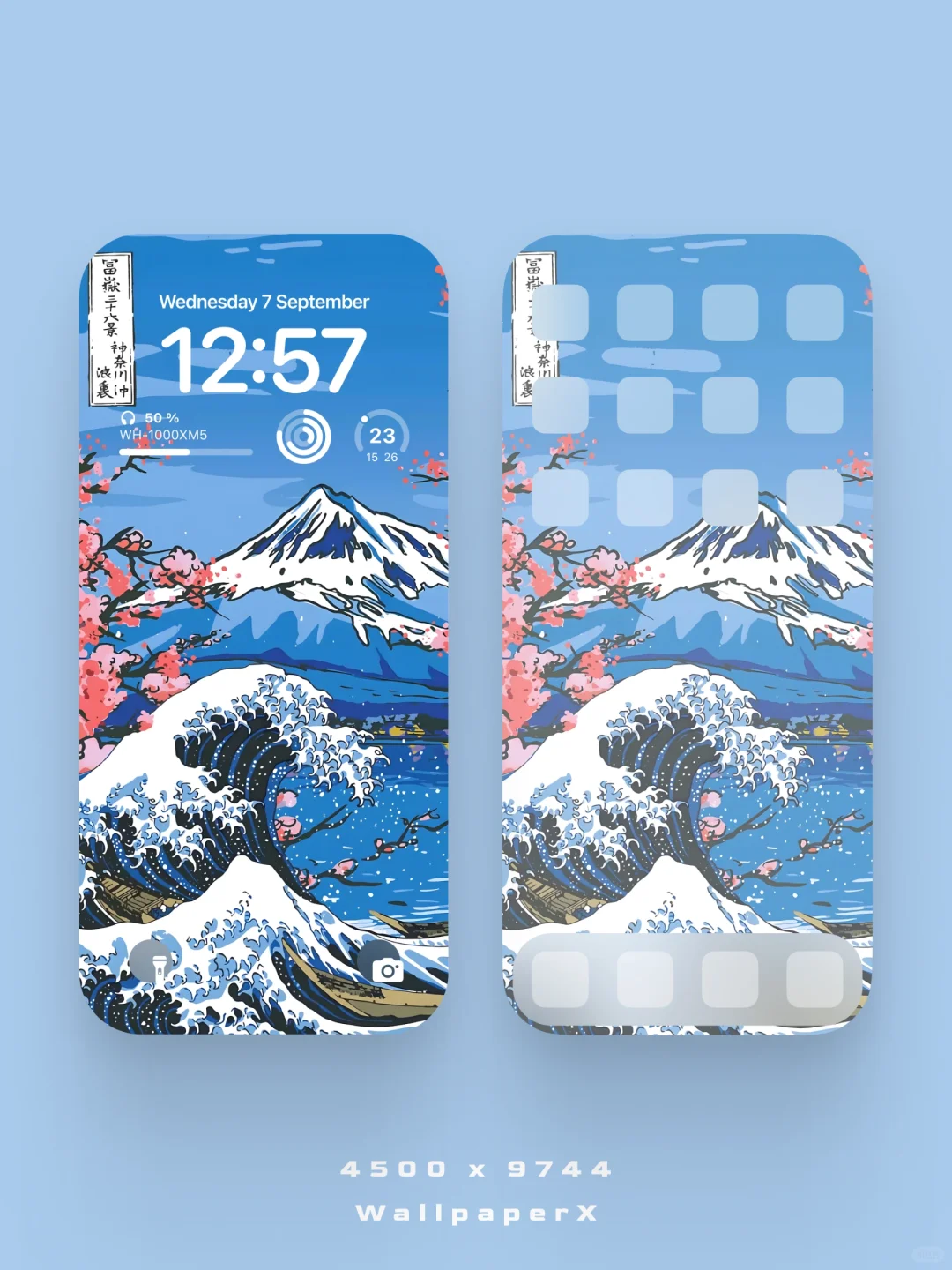 富士山下の神奈川冲·浪里｜手机壁纸｜A391