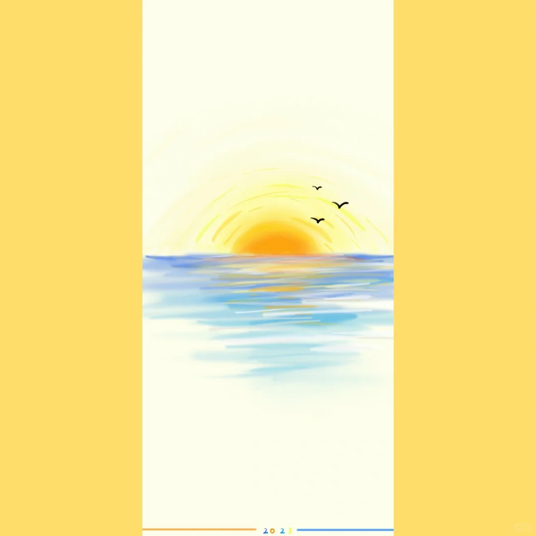 壁纸｜手绘日出壁纸☀