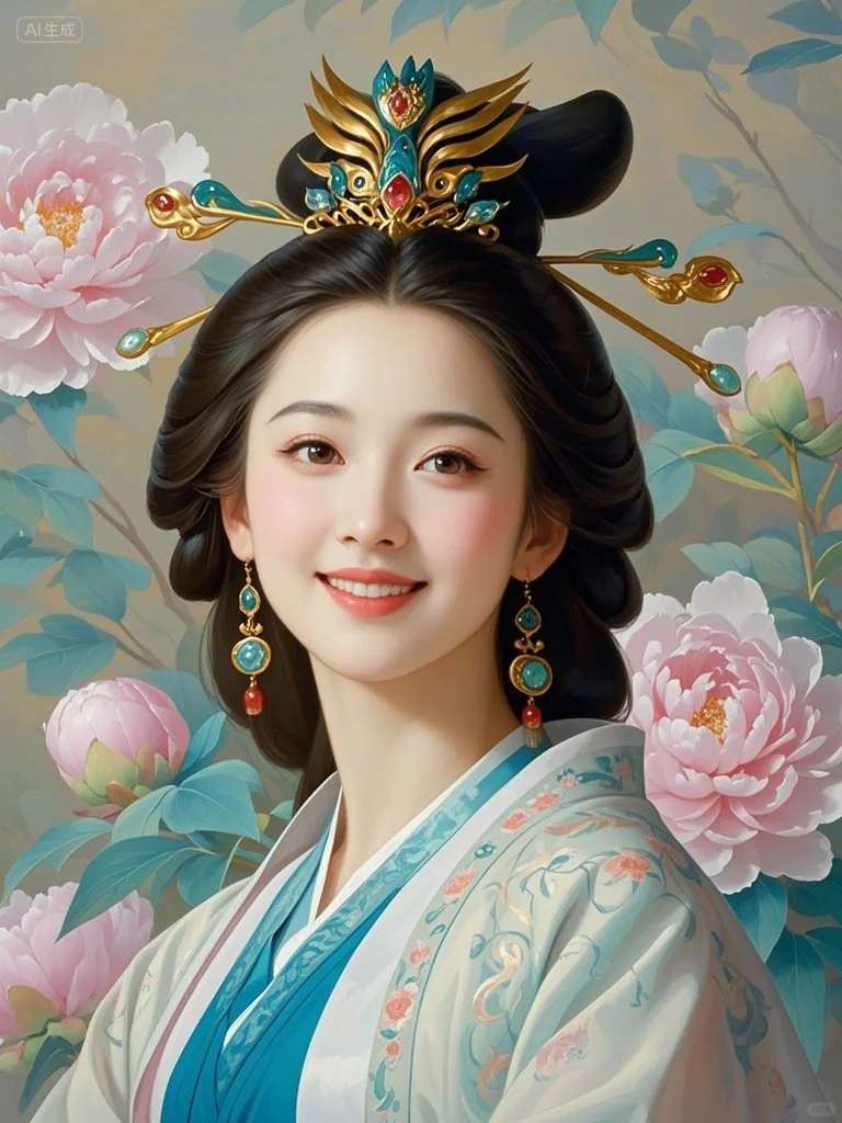 古装美人肖像图