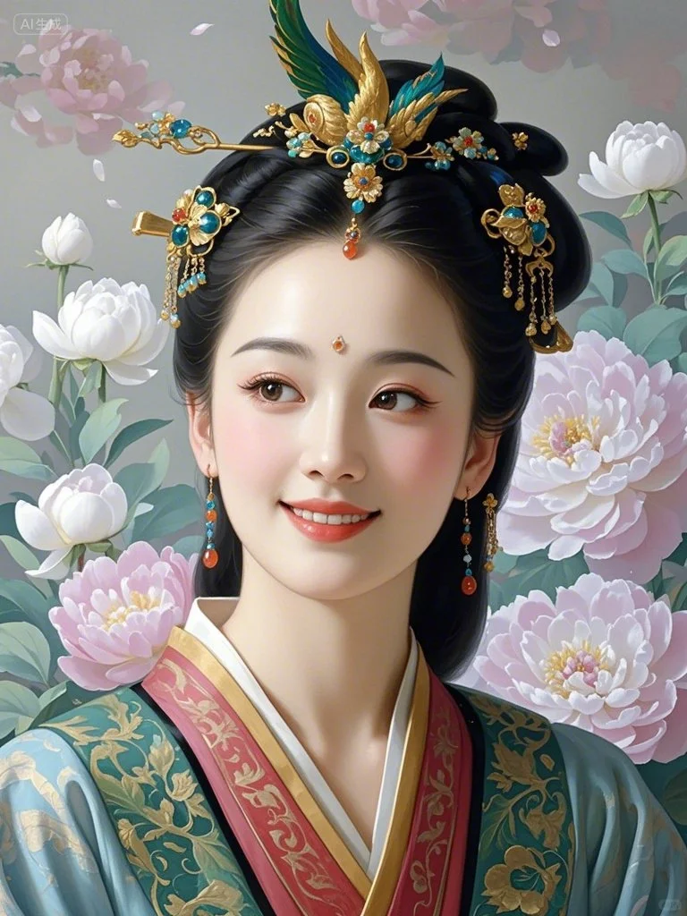 古装美人肖像图