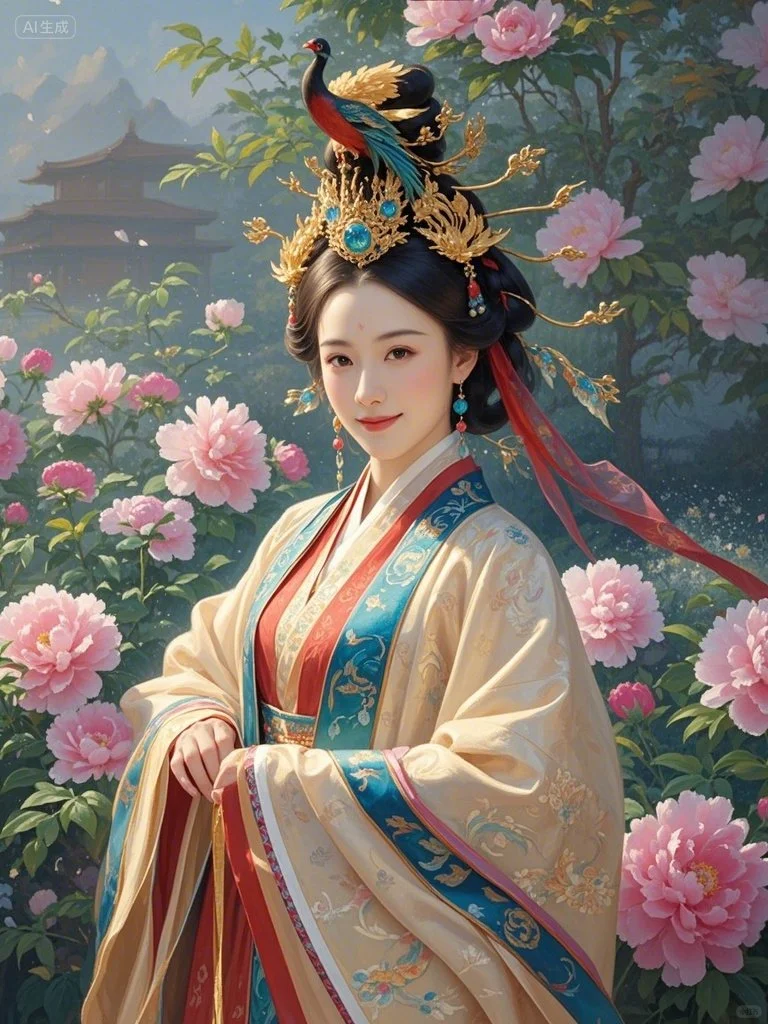 古装美人肖像图