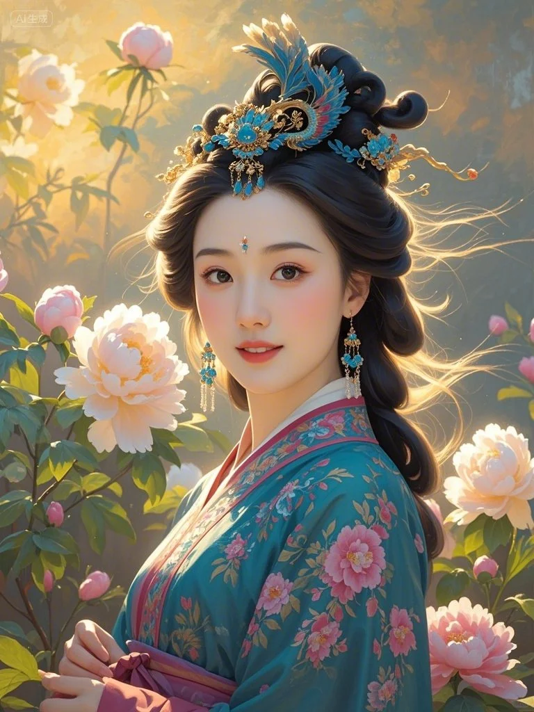 古装美人肖像图