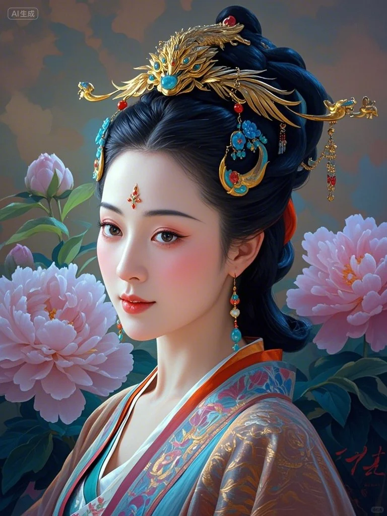 古装美人肖像图