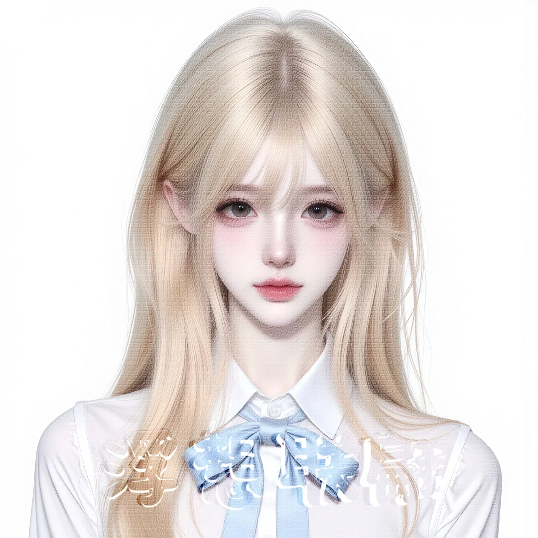 女头、蓝色系、甜美少女、