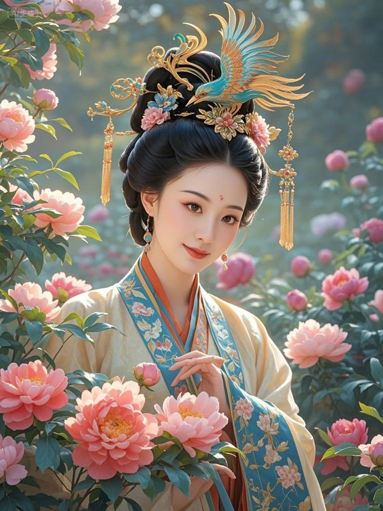 古装美人肖像图